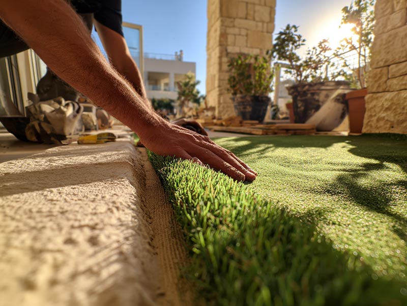 התקנת דשא סינטטי על בטון מדריך