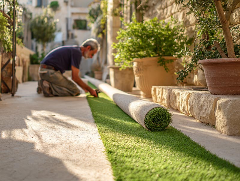 מדריך להתקנת דשא סינטטי על משטח בטון