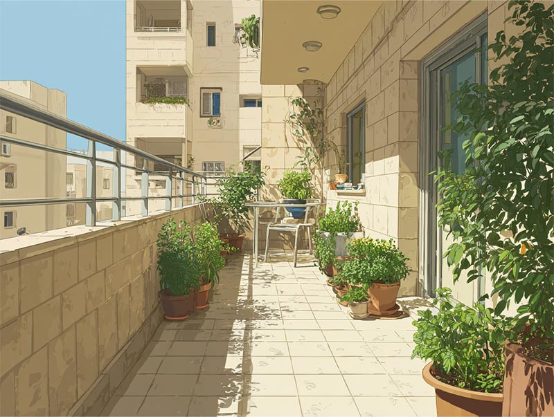 מרפסת בקומה 12