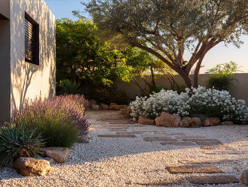 פחות מים - הסבת גינה לים-תיכונית בכפר סבא